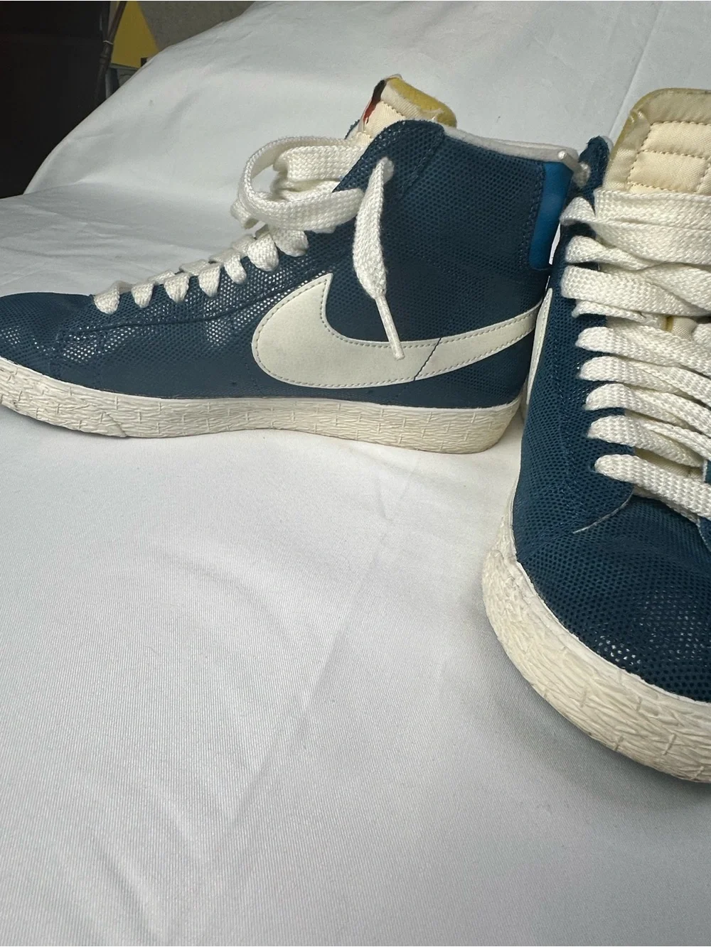 Nike Blue High-Top Sneakers with White Swoosh